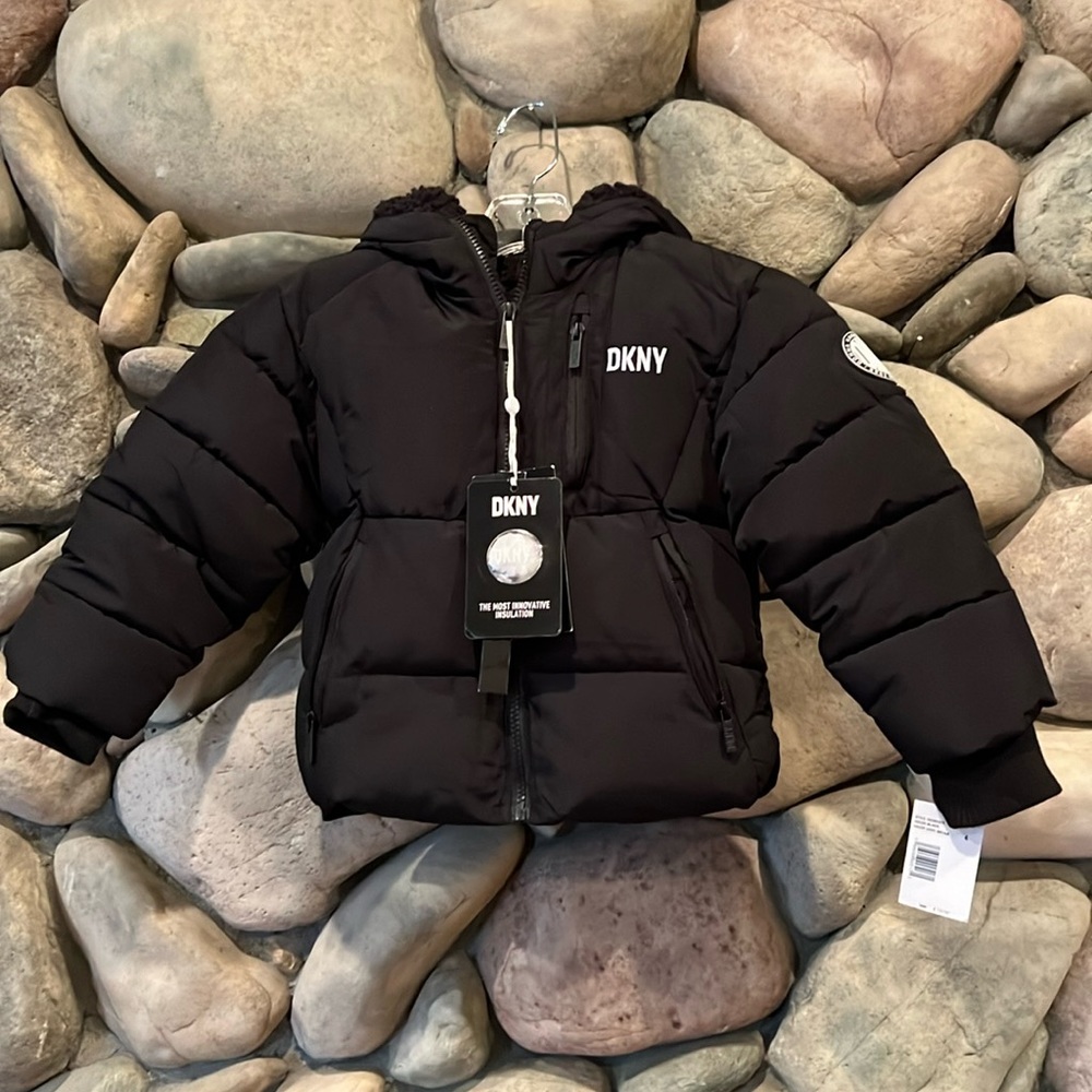 NWT DKNY Boy’s Winter Coat - Faux Fur - Size 4